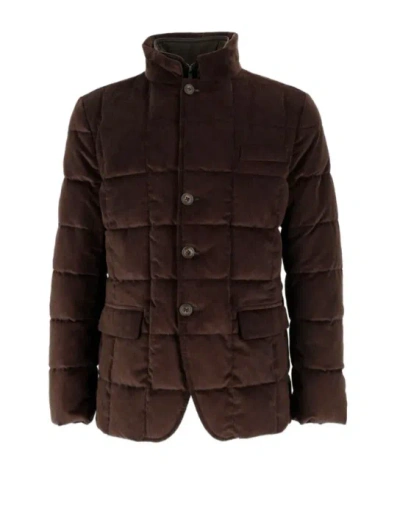 Fay Down Jacket (db Front) In Brown