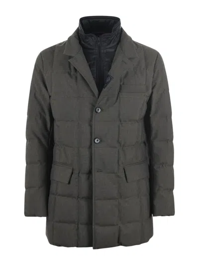 Fay Down Jacket In Verde Oliva