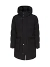 Fay Padded Long Coat In Black