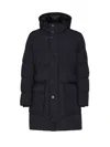 Fay Quilted Parka Coat In Blue