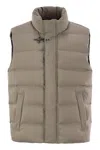 Fay Sleeveless High Neck Padded Front Pockets Coat In Brown