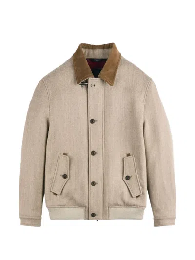 Fay Driving Bomber Jacket In Brown