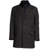 Fay Driving Double Coat In Diagonal Wool In Black