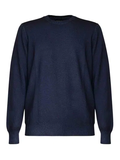 Fay Dyed Virgin Wool Sweater In Blue