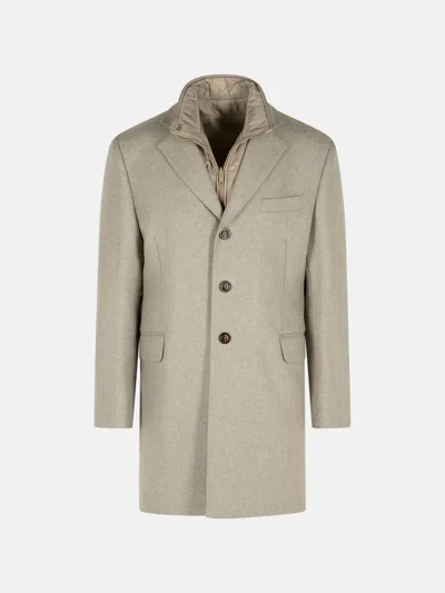 Fay 'easy' Beige Polyamide Coat In Sand