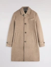 Fay Wool Coat With Hook And Multiple Pockets In Neutral