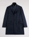 Fay Three-button Detachable-collar Coat In Blue