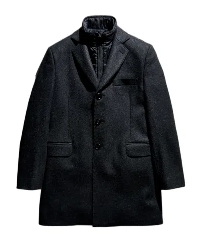 Fay Easy Db Single-breasted Layered Coat In Black