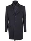 Fay Easy Double Breasted Coat In Black