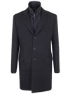 Fay Double-breasted Stretch Coat In Blue