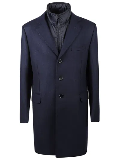 Fay Easy Double Coat In Black