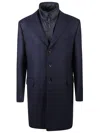 Fay Men Double Coat In Wool And Cashmere Cloth In Blu