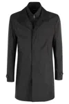 Fay Morning Waterproof Coat With High Collar In Black