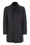 Fay Men Morning Coat In Technical Poplin In Black