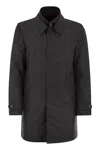 Fay Men Morning Coat In Technical Poplin In Black