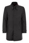 Fay Morning Waterproof Coat With High Collar In Black
