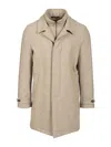 Fay Easy Morning Coat In Carded Flannel In Neutral