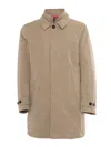 Fay Morning Coat With Belted Cuffs And High Neck In Beige