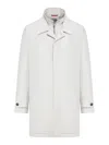 Fay Technical Poplin Morning Coat In Dark Argilla