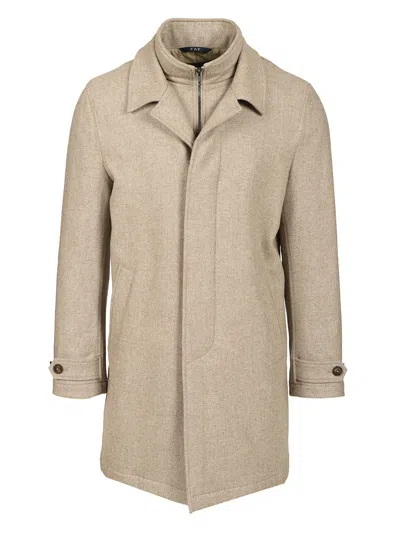 Fay Easy Morning (db Front) Flanella Cardata Jackets Beige In Brown