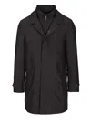 Fay Men Morning Coat In Technical Poplin In Black