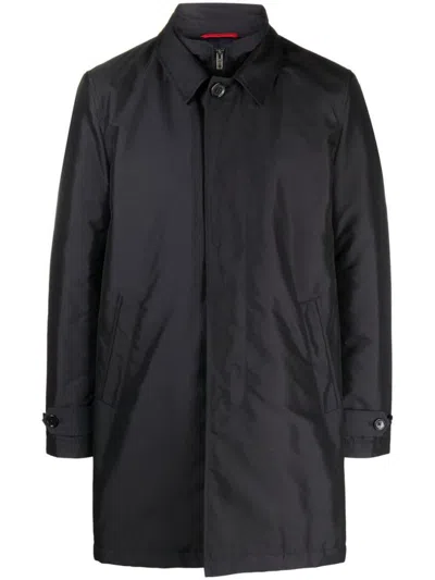 Fay Easy Morning Double Breasted Coat Clothing In Black
