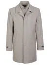 Fay Easy Morning Double Front Peacoat In Gray