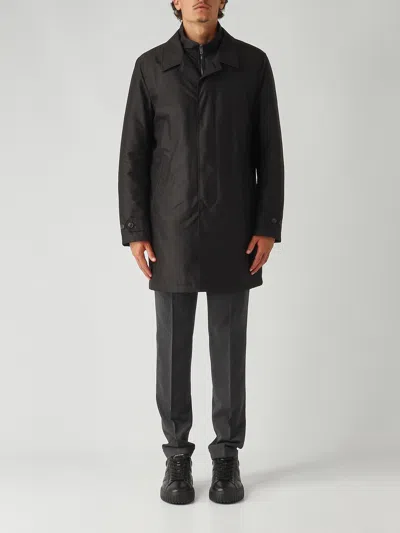 Fay Easy Morning In Popeline Tecnico Idrorepellente. Regular-fit. Con Costruzione Double Front. Imbottit In Black