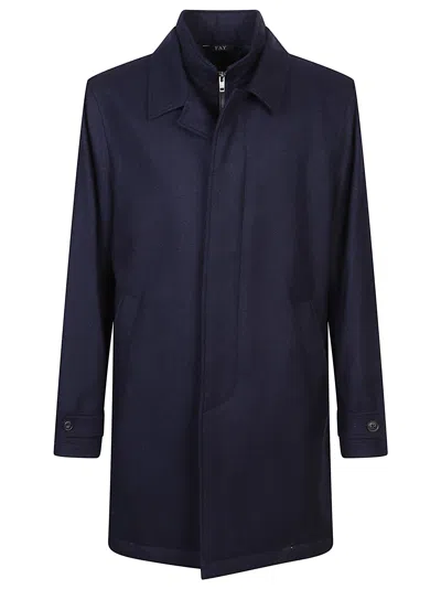 Fay Easy Morning Virgin Wool Peacoat In Black