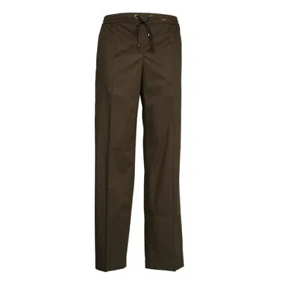 Fay Easy Pant Stretch Poplin Pants In Brown