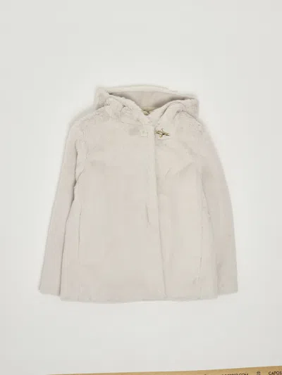 Fay Kids' Eco Fur Coat In Gray