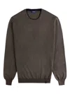 Fay Elbow-patch Crew-neck Sweater In Brown