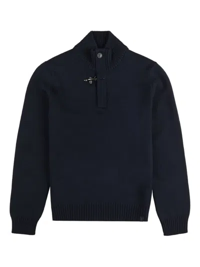 Fay Elbow-patch Sweater In Blue
