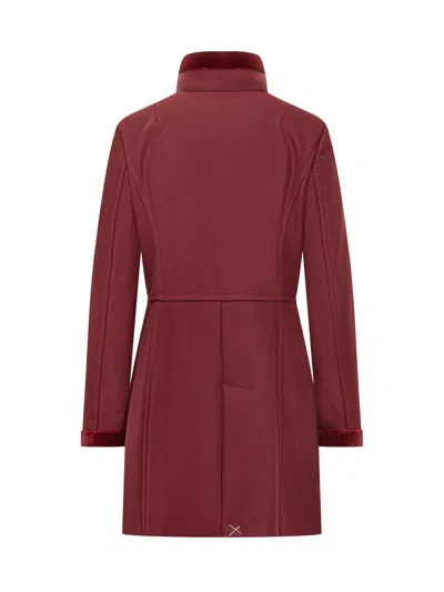 Fay Elegant Virgin Wool Mini Jacket In Burgundy