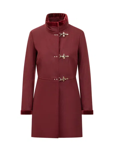 Fay Elegant Virgin Wool Mini Jacket In Red