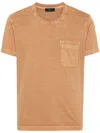 Fay Frosted T-shirt In Brown