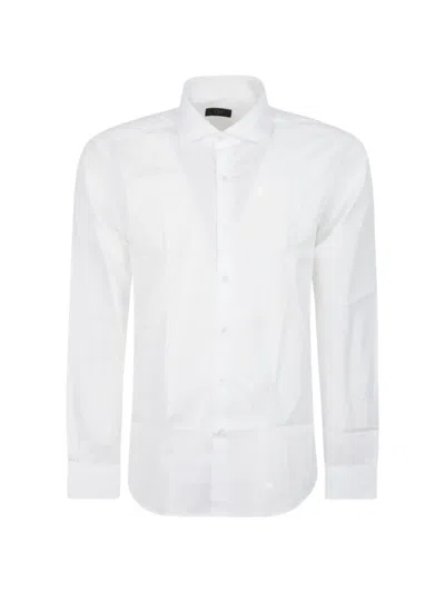 Fay Embroidered-logo Button-down Shirt In White