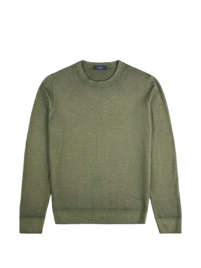 Fay Embroidered-logo Crew-neck Sweater In Green