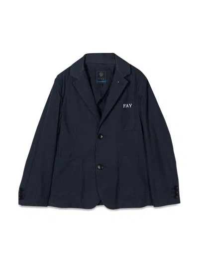 Fay Fabric Jackets In Blue