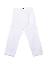Fay Embroidered-logo Detail Trousers In White