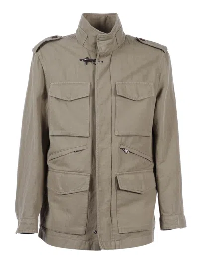 Fay Explorer Field Multi Pocket Casual Jacket In Brown