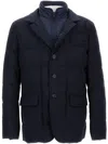 Fay Navy Blue Down Jacket With Buttons In Blue