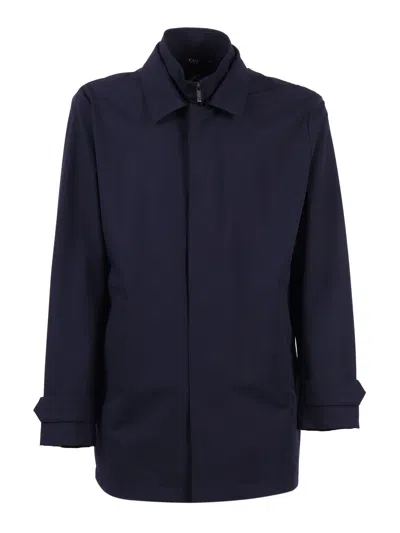 Fay Travel Morning Stretch Minimalist Casual Jacket In Blue