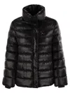 Fay Glossy Quilted Down Coat With Structured Collar In Black
