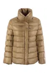Fay Padded Quilted Stand-up Collar Jackets In Brown