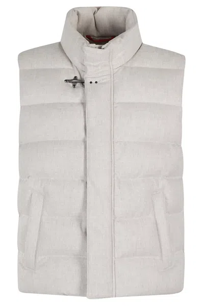 Fay Feather Vest In White