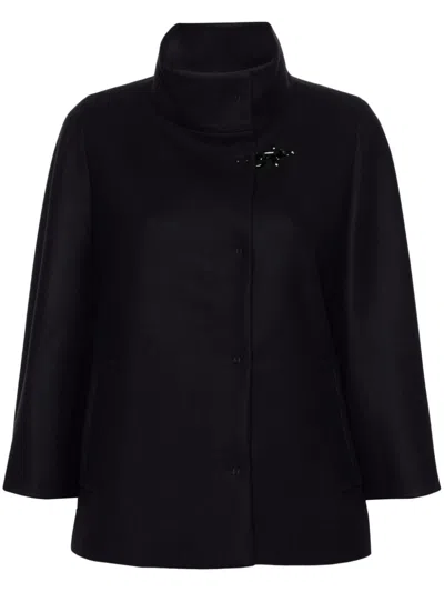 Fay High-neck Cape In Black