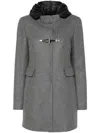 Fay Hooded Wool-blend Coat In Grey