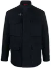 Fay Field Drawstring-waist Wool Blend Jacket In Blau