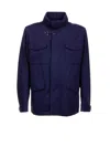 Fay Field Jacket Unlined In Stretch Nylon With Water-repellent Treatment In Blue